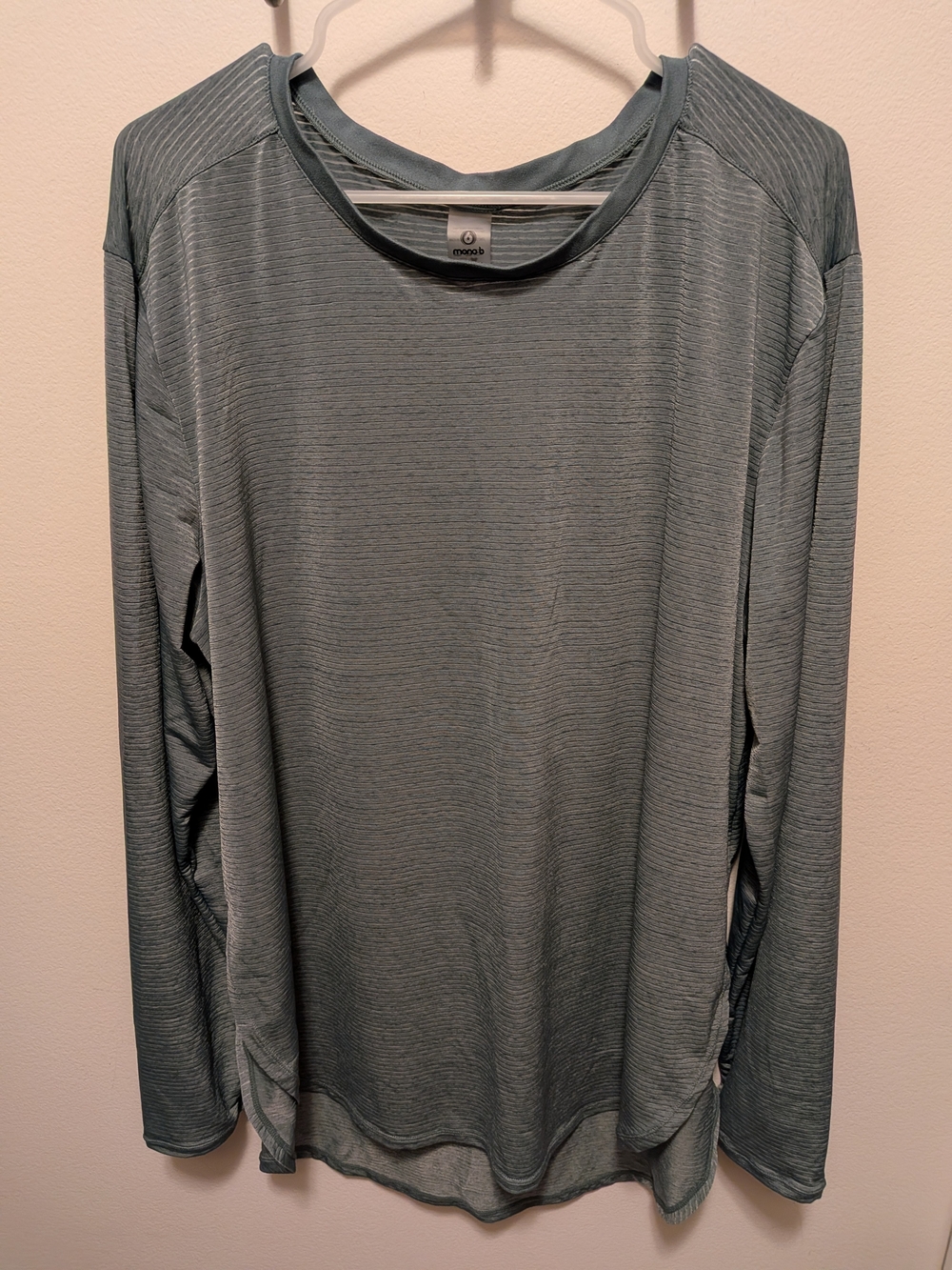 Mono B Performance Long Sleeve Tee in Sage Green